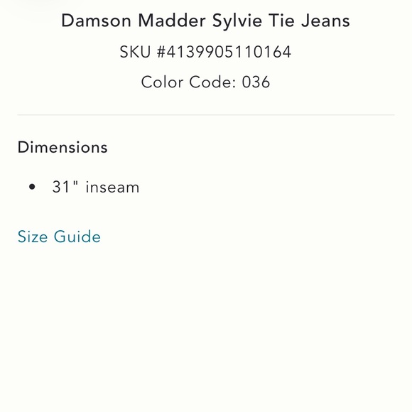 Damson Madder NWT Sz 2 or 8 (runs a little small) 100% cotton Sylvie khaki jeans - Picture 13 of 15